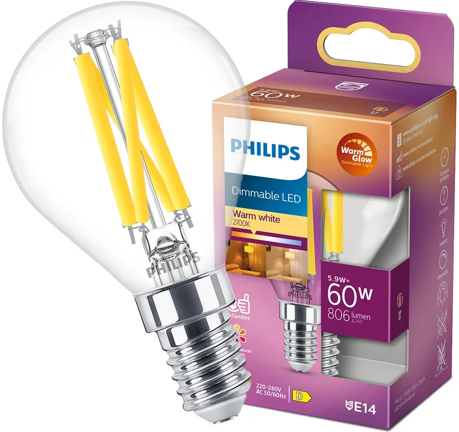 LED-Glühbirne classic 60W P45 E14 WGD90 CL SRT4