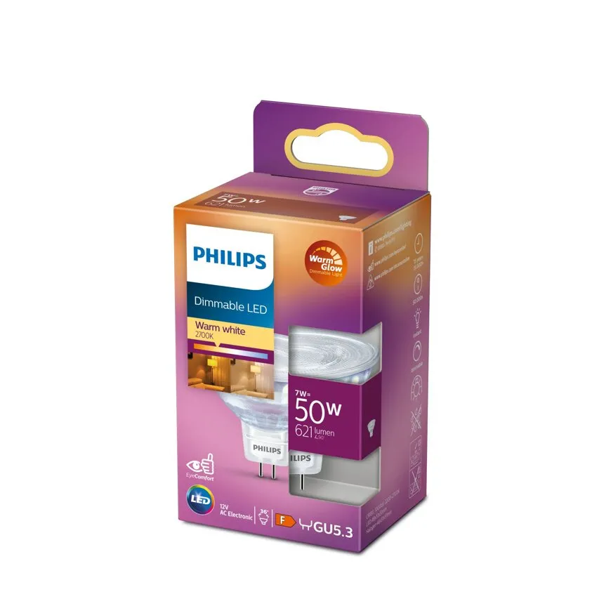 LED-Lampe GU5.3 7W =50W 2200-2700K warm 621lm WarmGlow Philips