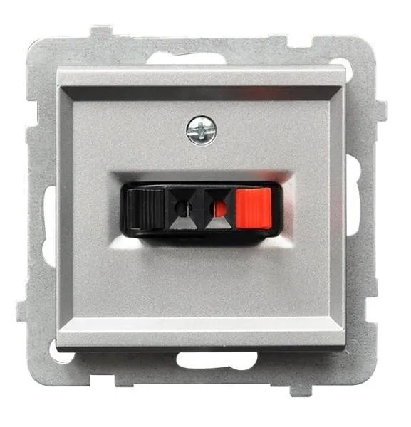 Lautsprecher Steckdose 1-fach Silber matt Ospel Sonata GG-1R/m/38