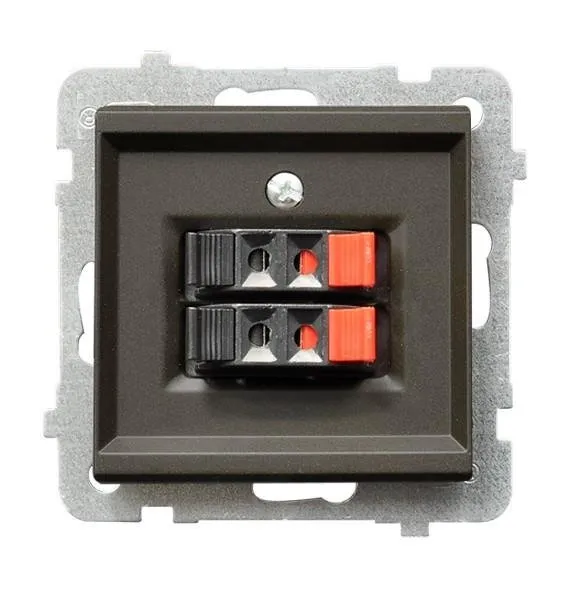 Lautsprecher Steckdose 2-fach Schokoladen metallic Ospel Sonata GG-2R/m/40