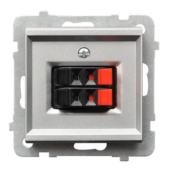 Lautsprecher Steckdose 2-fach Silber matt Ospel Sonata GG-2R/m/38