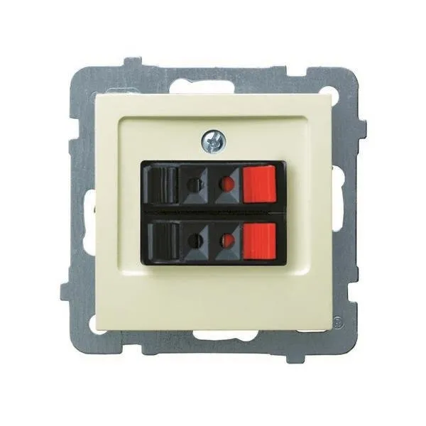 Lautsprecher Steckdose 2-fach ecru Ospel As GG-2G/m/27