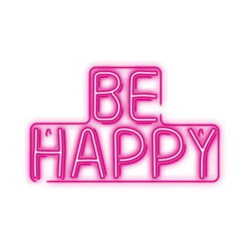 Neon PLEXI LED BE HAPPY rosa NNE10 Neolia T-90813 PLASTROL Wandleuchte