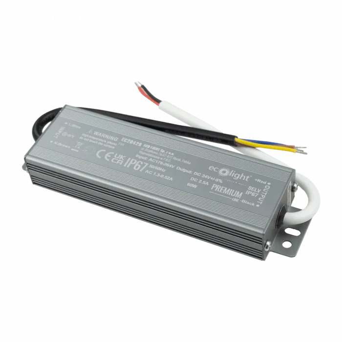 PREMIUM 60W 24V IP67 hermetisches Netzteil Eco Light