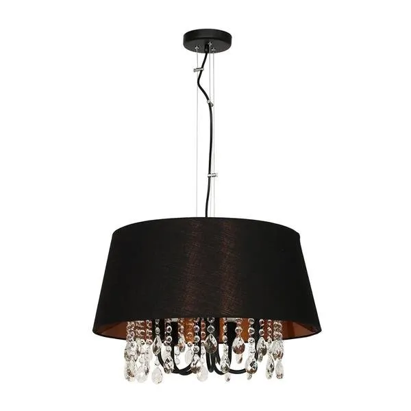 Pendelleuchte Hängeleuchte Glamourlampe Kristall 5xE14 schwarz Milagro LUXOR MLP3733