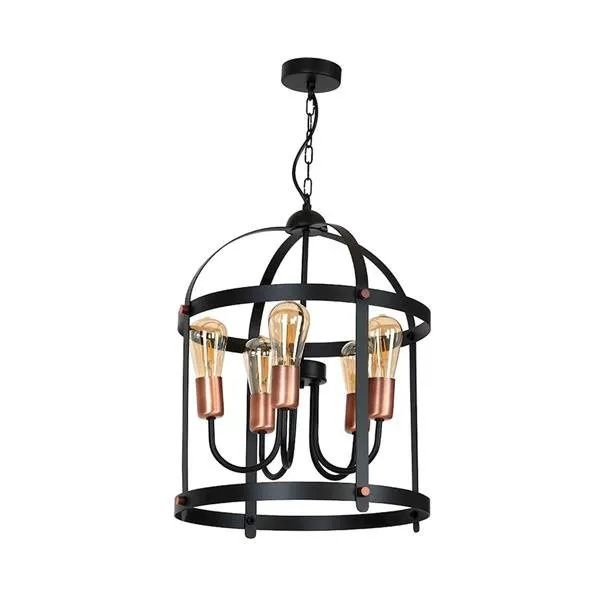 Pendelleuchte Hängeleuchte schwarz 5xE27 Milagro DUBLIN MLP3860