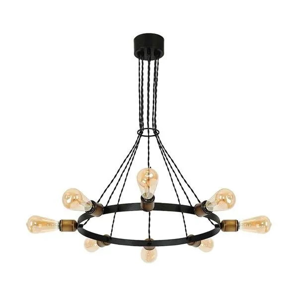 Pendelleuchte moderne schwarze runde Hängeleuchte 5xE27 Milagro CORK MLP3862