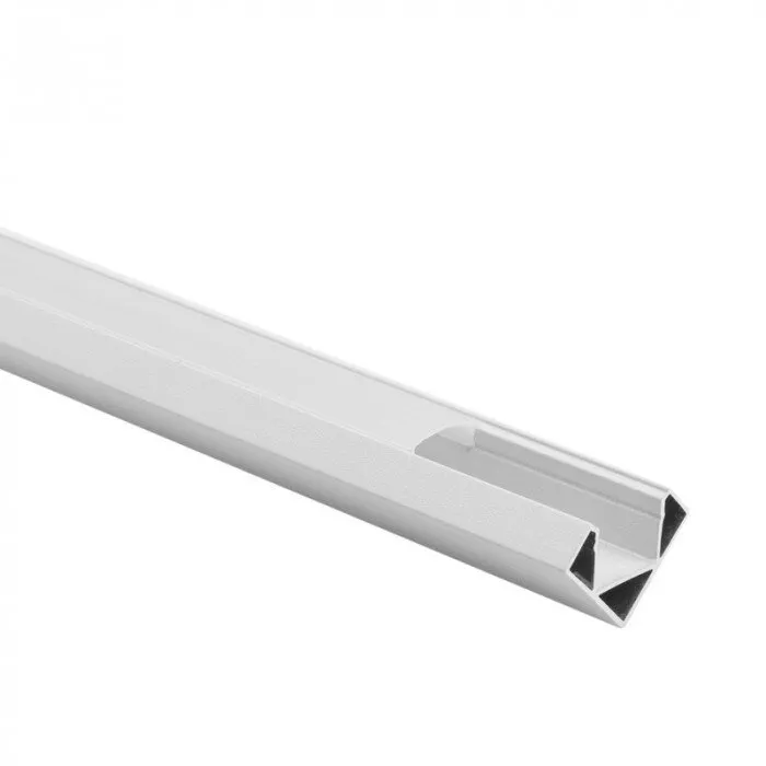 R02 Eckprofil weiß + milchiger Lampenschirm 2m - Set: Profil, Lampenschirm, Endkappen