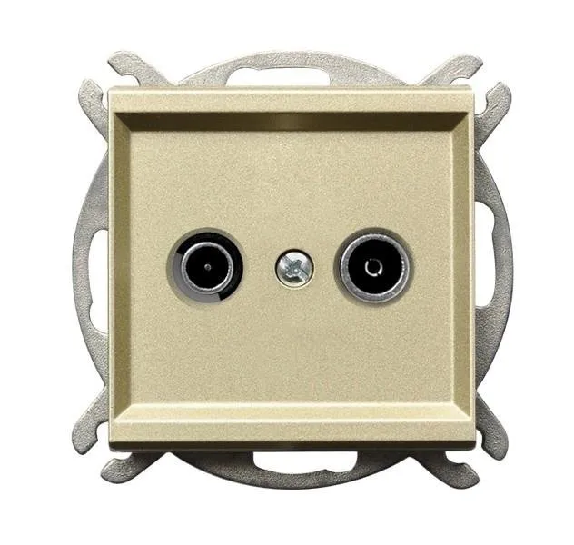 RTV-Durchgangsdose 10-dB Champagner goldfarbig Ospel Sonata GPA-10RP/m/39