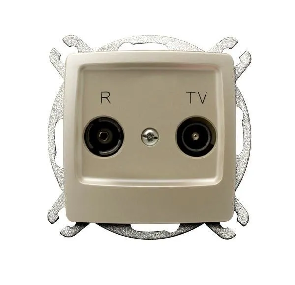 RTV-Durchgangsdose 10-dB ecru perlmuttfarben Ospel Karo GPA-10SP/m/42