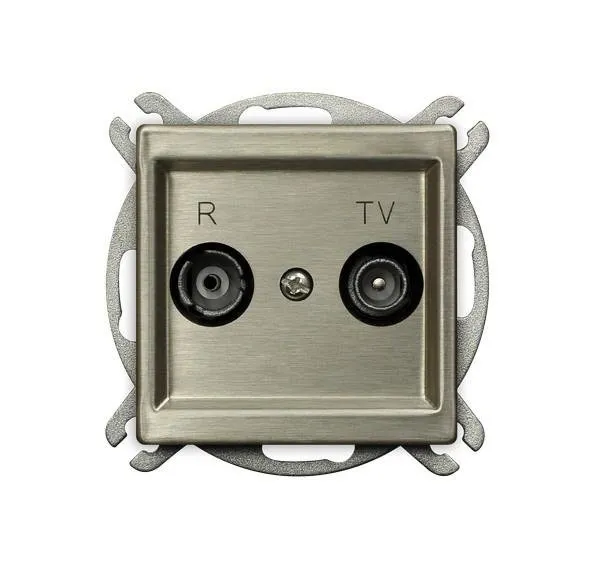 RTV-Endsteckdose neu Silber Ospel Sonata neu Silber GPA-RMK/m/44