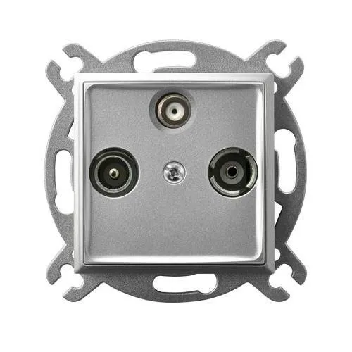 RTV-SAT Endsteckdose Silber Ospel Aria GPA-US/m/18