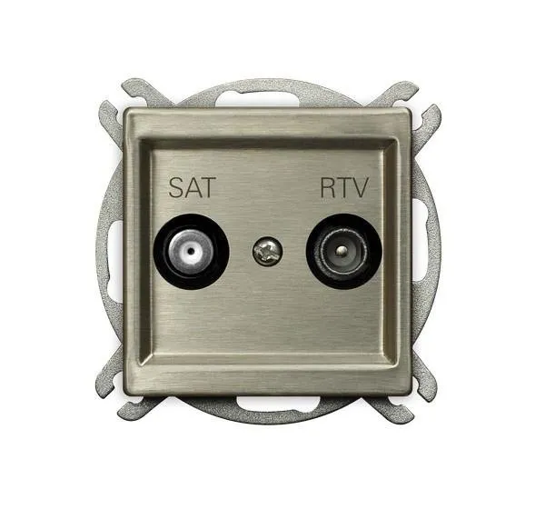 RTV-SAT Endsteckdose neu Silber Ospel Sonata neu Silber GPA-RMS/m/44