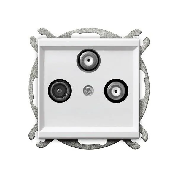 RTV-SAT Steckdose 2 fach mit den 2 SAT Eingängen weiss Ospel Sonata GPA-R2S/m/00