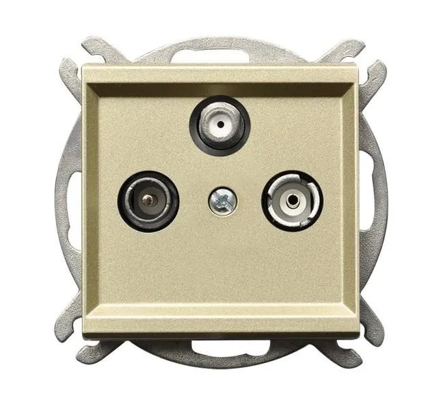 RTV-Sat Durchgangsdose Champagner goldfarbig Ospel Sonata GPA-RSP/m/39