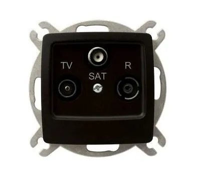 RTV-Sat Durchgangsdose Schokoladen metallic Ospel Karo GPA-SSP/m/40