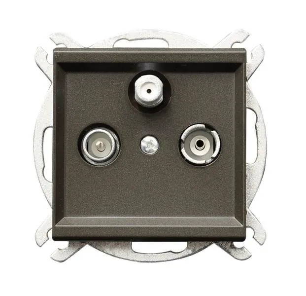 RTV-Sat Durchgangsdose Schokoladen metallic Ospel Sonata GPA-RSP/m/40