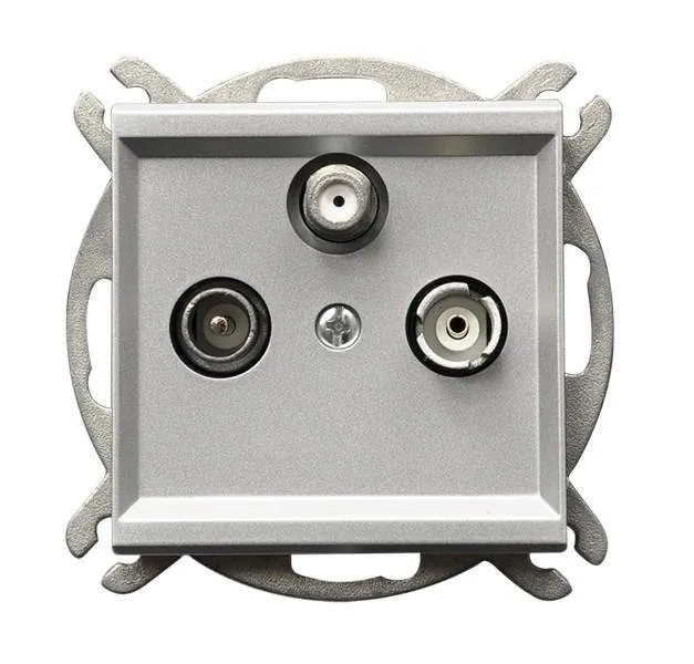 RTV-Sat Durchgangsdose Silber matt Ospel Sonata GPA-RSP/m/38