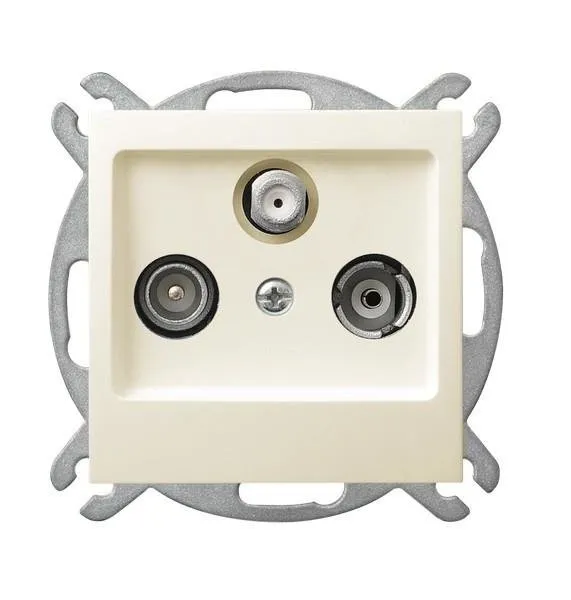 RTV-Sat Durchgangsdose ecru Ospel As GPA-GSP/m/27