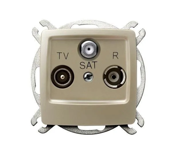 RTV-Sat Durchgangsdose ecru perlmuttfarben Ospel Karo GPA-SSP/m/42