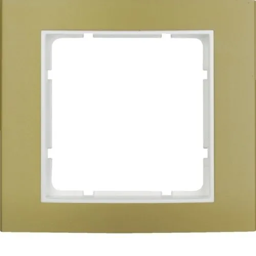 Rahmen 1fach B.3 Alu, gold/polarweiß matt Berker 10113046