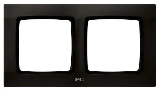 Rahmen 2-fach fuer Steckdose IP-44 Schokoladen metallic Ospel Karo RH-2S/40