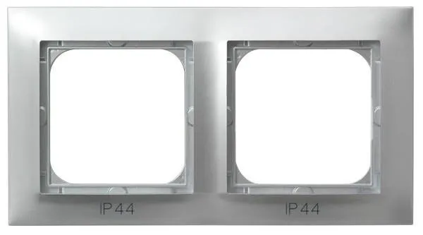Rahmen 2-fach für Steckdose IP-44 Silber Ospel Impression RH-2Y/18