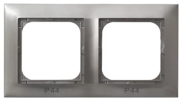 Rahmen 2-fach für Steckdose IP-44 Titan Ospel Impression RH-2Y/23