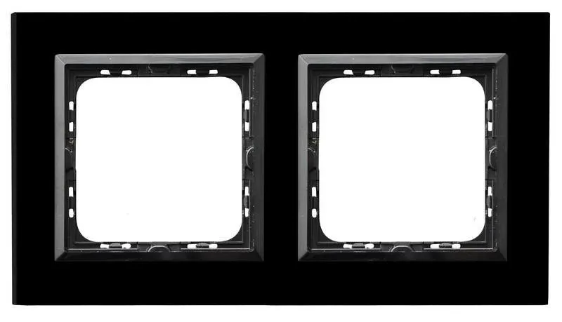 Rahmen 2-fach schwarzes Glas Ospel Sonata R-2RGC/32/25
