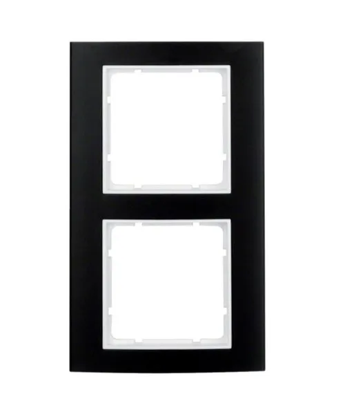 Rahmen 2fach B.3 Alu, schwarz/polarweiß mattBerker 10123025