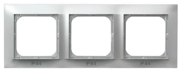 Rahmen 3-fach für Steckdose IP-44 Silber Ospel Impression RH-3Y/18