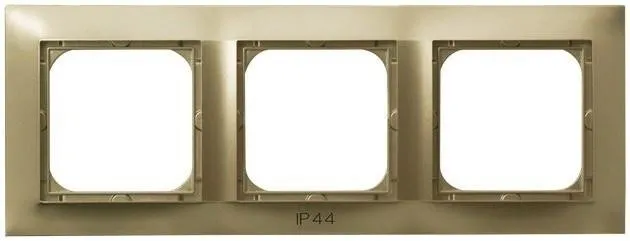 Rahmen 3-fach für Steckdose IP-44 goldfarbig metallic Ospel Impression RH-3Y/28
