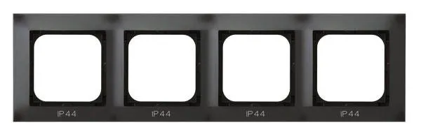 Rahmen 4-fach für Steckdose IP-44 Anthrazit Ospel Impression RH-4Y/50