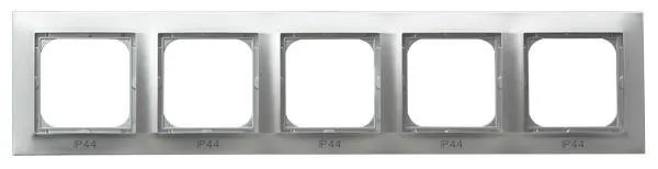 Rahmen 5-fach für Steckdose IP-44 Silber Ospel Impression RH-5Y/18