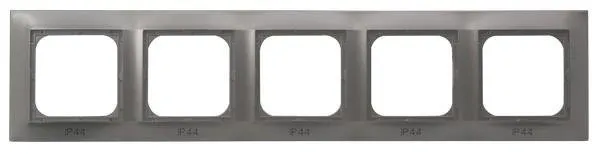 Rahmen 5-fach für Steckdose IP-44 Titan Ospel Impression RH-5Y/23