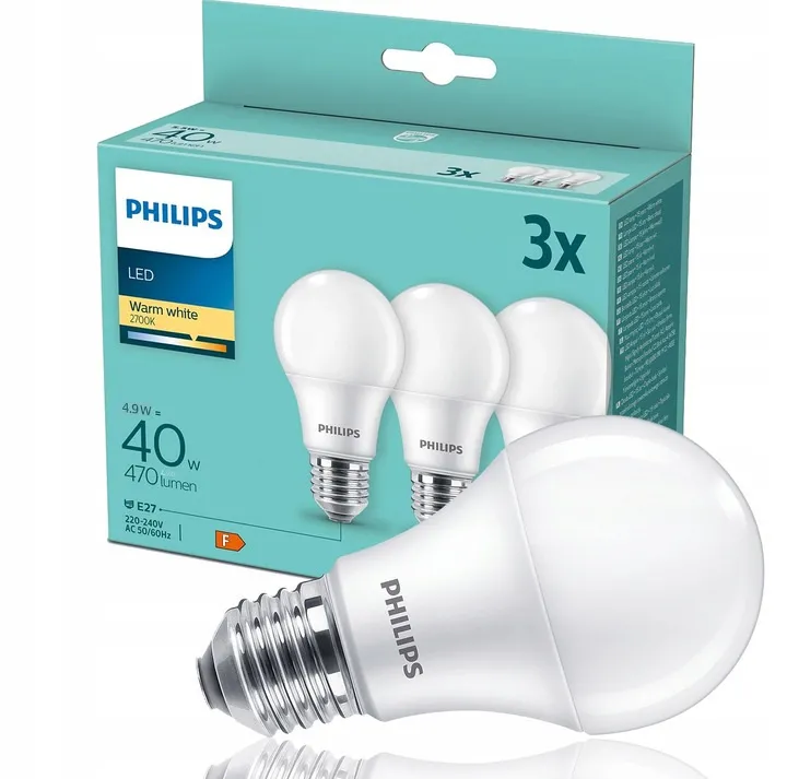 Satz von 3x LED-Glühbirnen 40W A60 E27 WW FR ND 3PF/6 DISC