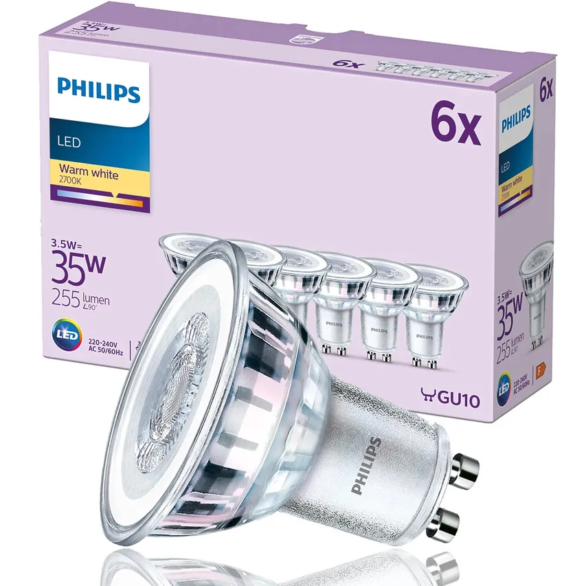 Satz von 6x Classic 35W GU10 WW 36D ND 6CT/4 EC LED-Glühbirne