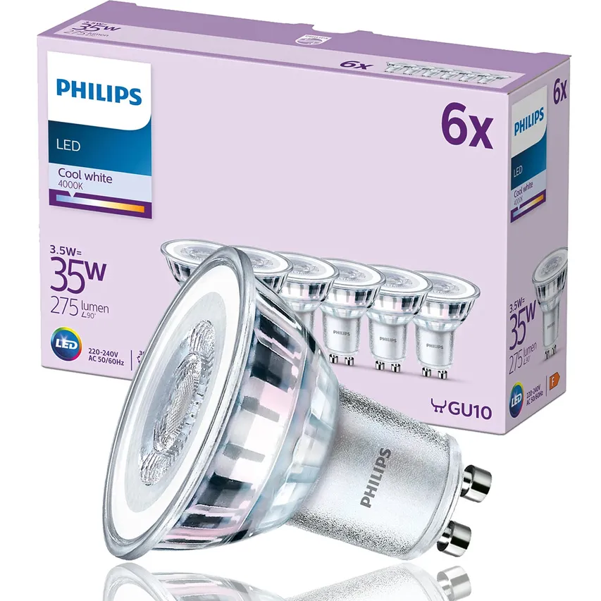 Satz von 6x LED Classic 35W GU10 CW 36D ND 6CT/4 EC Glühbirne