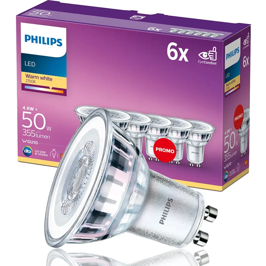 Satz von 6x LED Classic 50W GU10 WW 36D ND 6CT/4 Glühbirnen