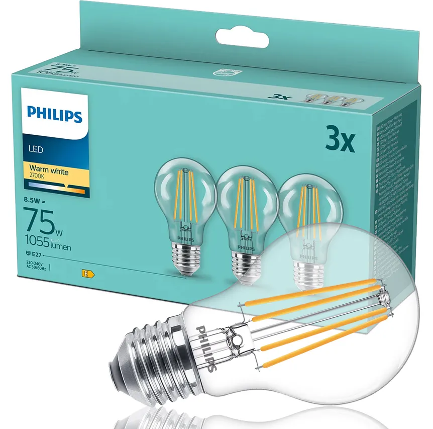 Set mit 3x LED-Glühbirne klassisch 75W A60 E27 WW CLND3PF/6DISC