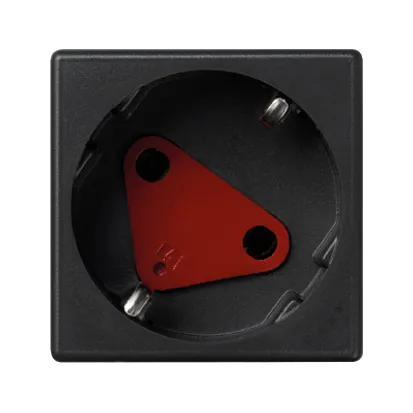 Steckdose K45 DATA Schuko 16A/230V~ mit Schlüssel Schnellklemmen graphitgrau 45× 45mm KS11/14