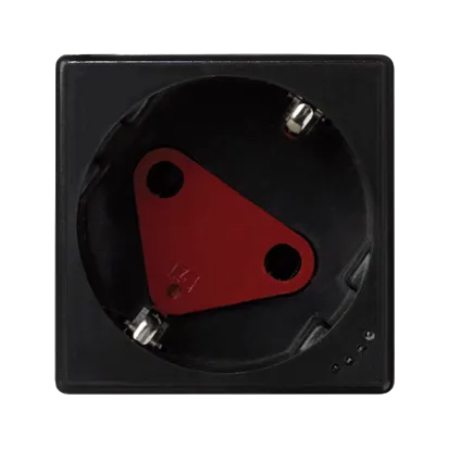 Steckdose K45 DATA Schuko 16A/230V~ mit Schlüssel Stromanzeige und graphitgrau 45× 45mm KLS01/14