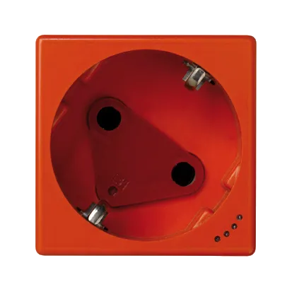 Steckdose K45 DATA Schuko 16A/230V~ mit Schlüssel Stromanzeige und orange 45× 45mm KLS01/6