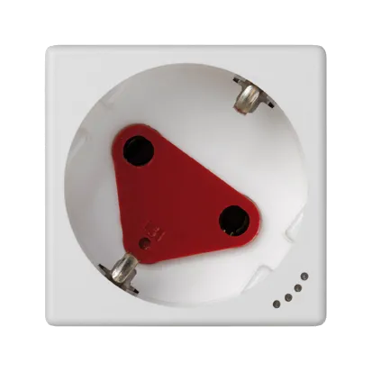 Steckdose K45 DATA Schuko 16A/230V~ mit Schlüssel Stromanzeige und reinweiß 45× 45mm KLS01/9