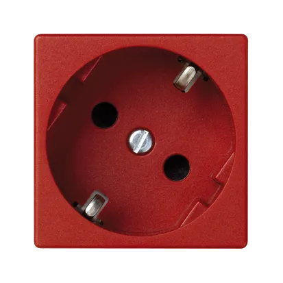 Steckdose K45 Schuko 16A/230V~ Schraubklemmen rot 45× 45mm Kontakt Simon Connect K01/6