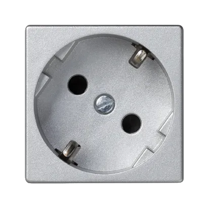 Steckdose K45 Schuko 16A/230V~ mit Erdung und Schnellklemmen Aluminium 45× 45mm Connect K11/8