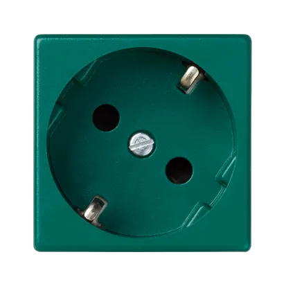 Steckdose K45 Schuko 16A/230V~ mit Erdung und Schnellklemmen grün 45× 45mm Connect K11/27