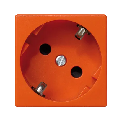 Steckdose K45 Schuko 16A/230V~ mit Erdung und Schnellklemmen orange 45× 45mm Connect K11/7