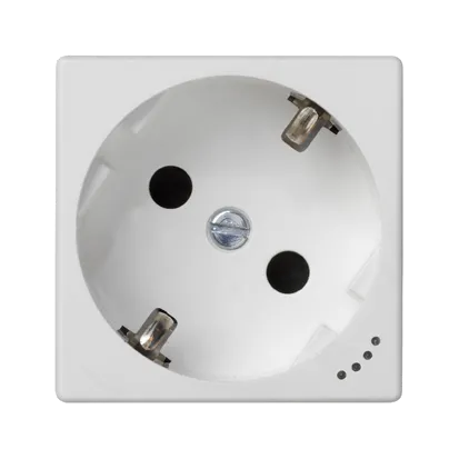 Steckdose K45 Schuko 16A/230V~ mit Stromanzeige, Erdung und reinweiß 45× 45mm Connect KL01/9