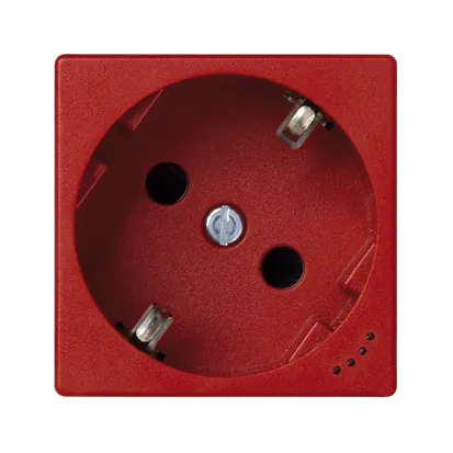 Steckdose K45 Schuko 16A/230V~ mit Stromanzeige, Erdung und rot 45× 45mm Connect KL01/6